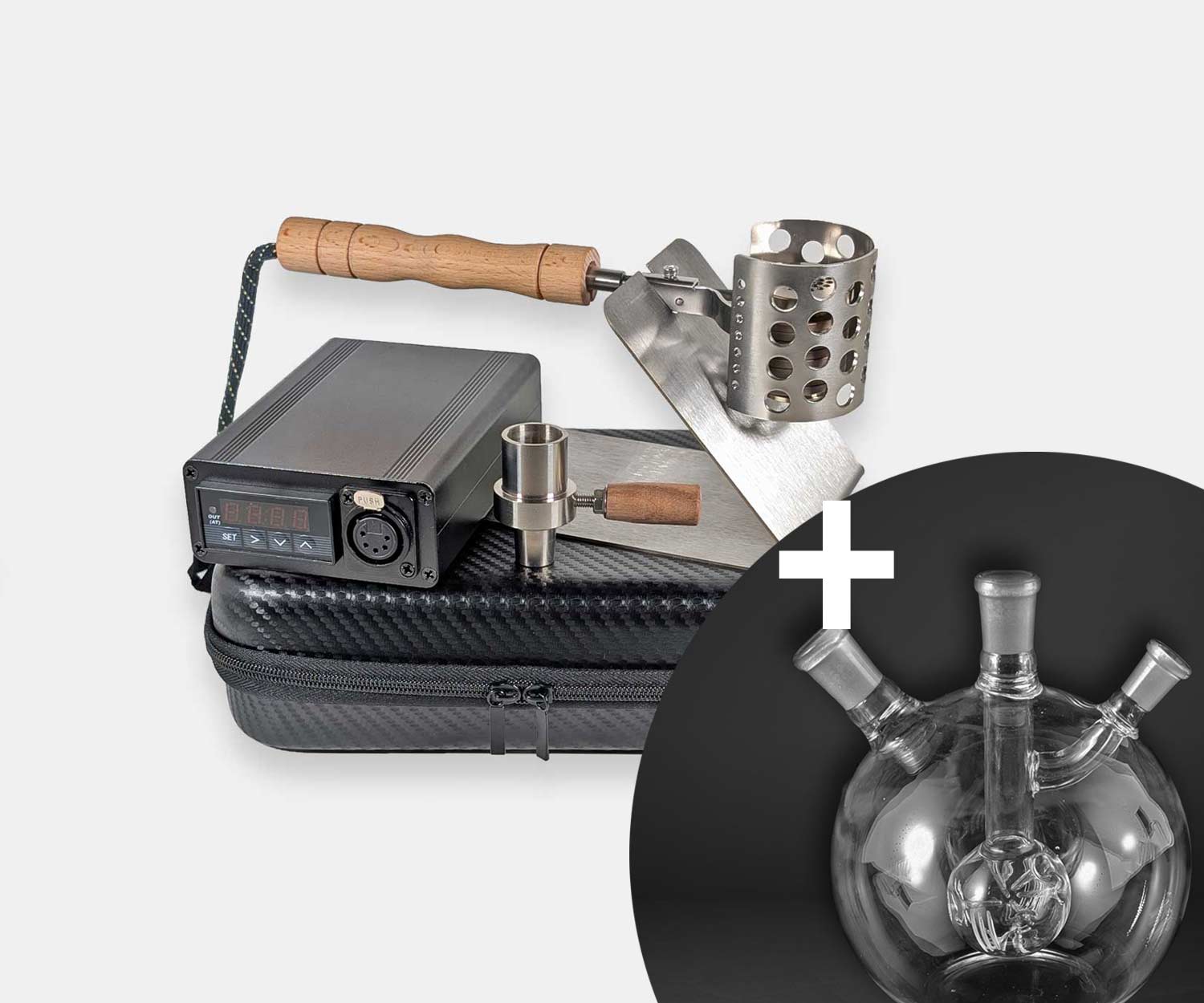 The Terp Ripper Diffuser Ball Vape with a glass bubbler.