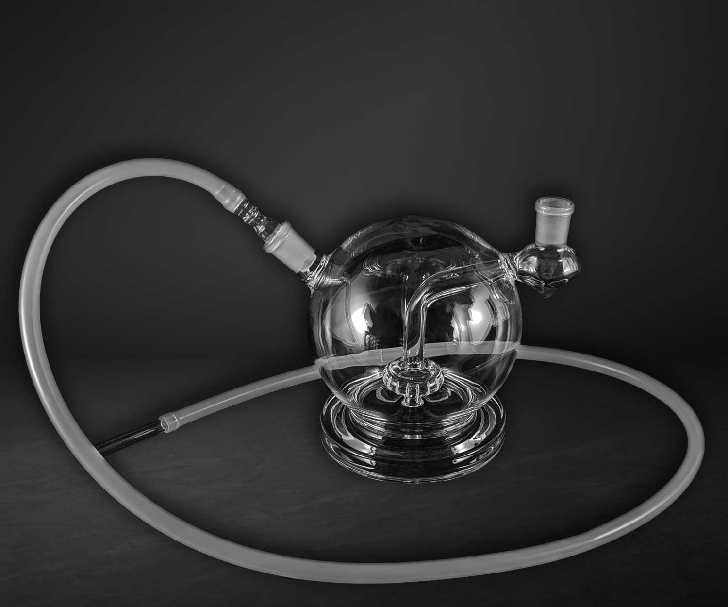 Showing the main product image of the Big Ballr bubbler with the whip attached.