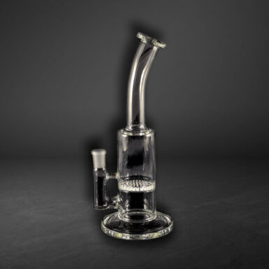 The main image of the Hive bubbler, showing the mouthpiece and honeycomb percolator.