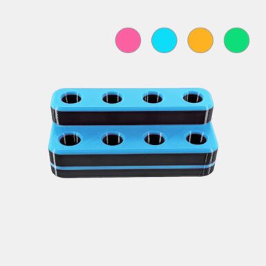 The Heavy Hitter 8 hole / 2 tier bowl holder in blue front view.