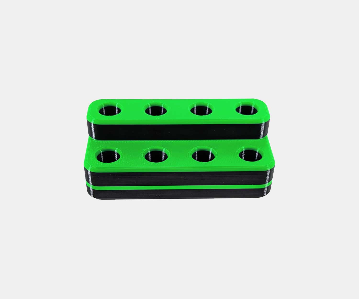 Front view of the Heavy Hitter 8 hole / 2 tier bowl holder in green